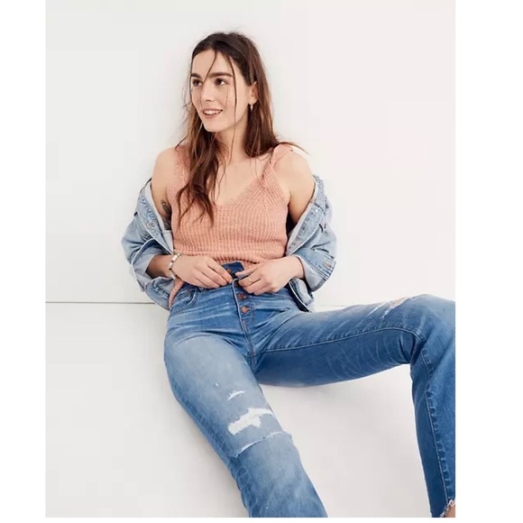 MADEWELL Cali Demi-Boot Jeans in Bronson Wash Button-Front Edition Style #J0512 - Picture 2 of 10